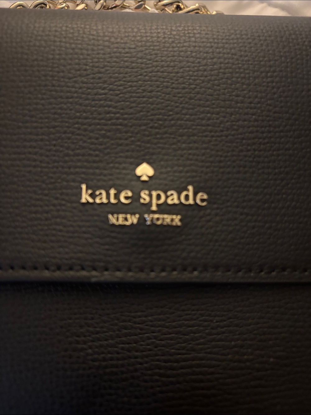 kate spade Remi Flap Black Leather Crossbody with Gold Chain Strap - Picture 12 of 12
